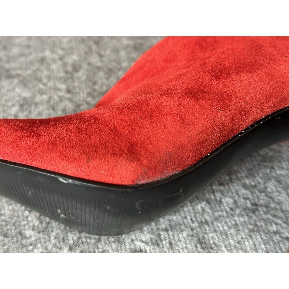 Steve Madden Shoes Womens 7 Red Suede Leather SOOKI High Heel Open Toe Stiletto - Picture 15 of 15